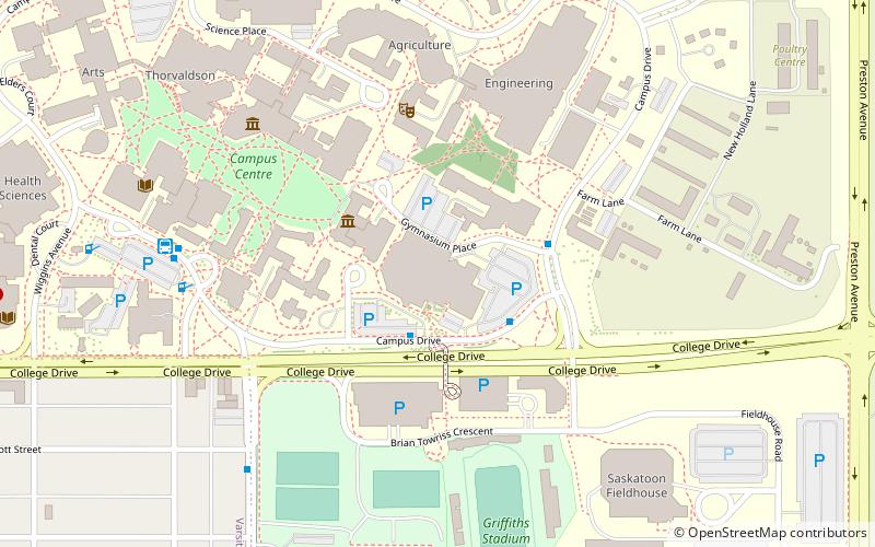 University of Saskatchewan Physical Activity Complex location map