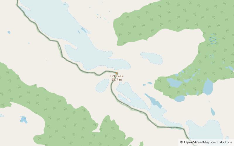 Lick Peak location map