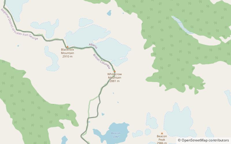 whitecrow mountain parc national de jasper location map