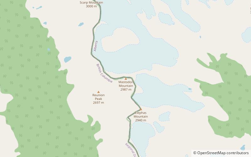 mastodon mountain parc provincial du mont robson location map