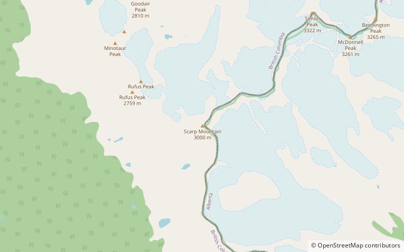 scarp mountain parc provincial du mont robson location map