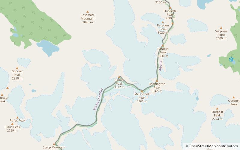 simon peak parc provincial du mont robson location map