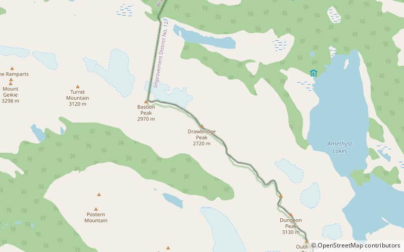 drawbridge peak park narodowy jasper location map