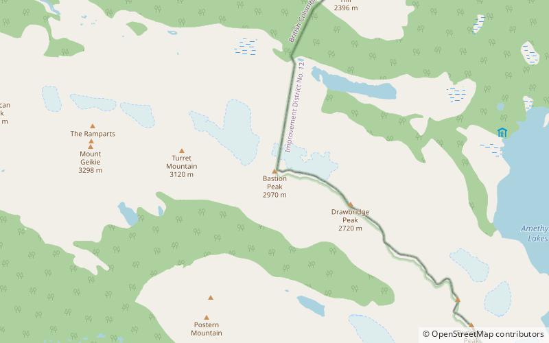 Bastion Peak location map