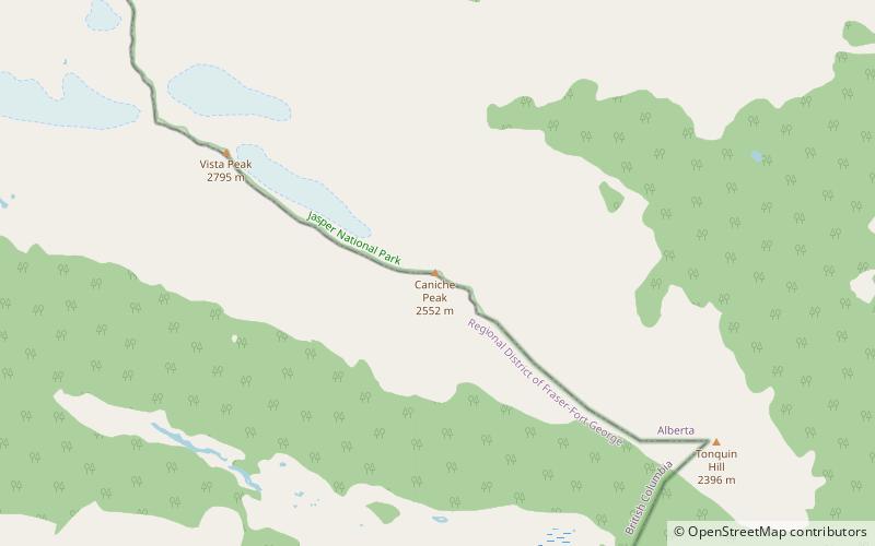 caniche peak parque provincial monte robson location map