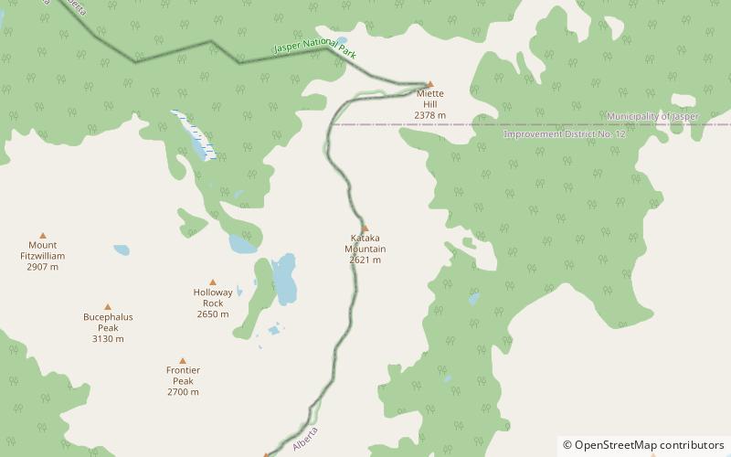 kataka mountain jasper national park location map