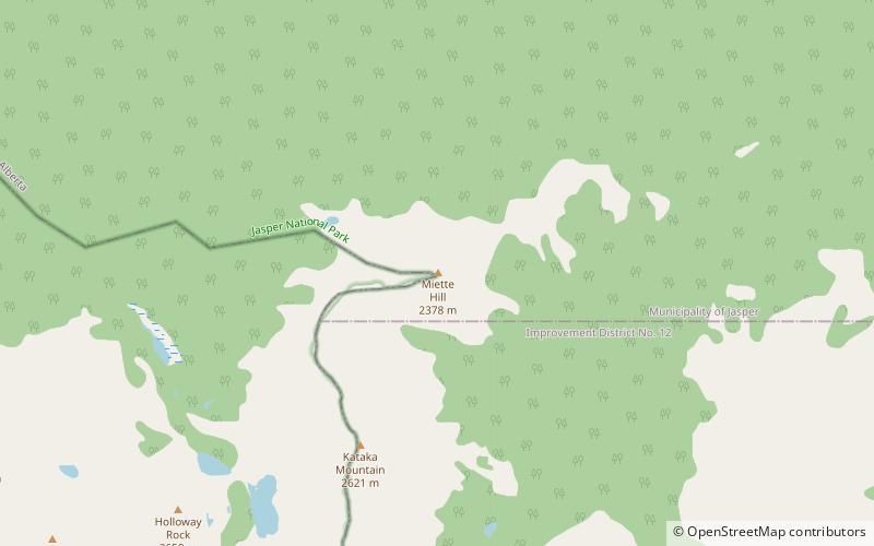 miette hill parc national de jasper location map