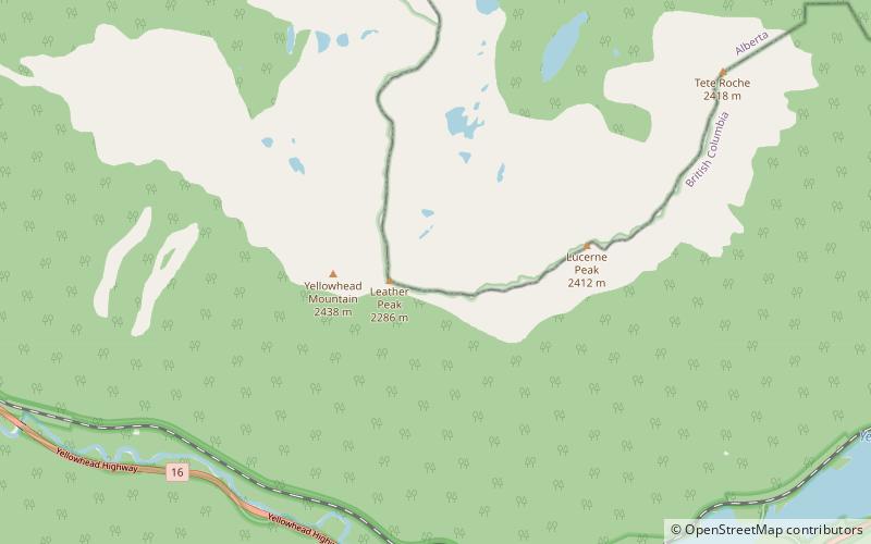 leather peak park narodowy jasper location map