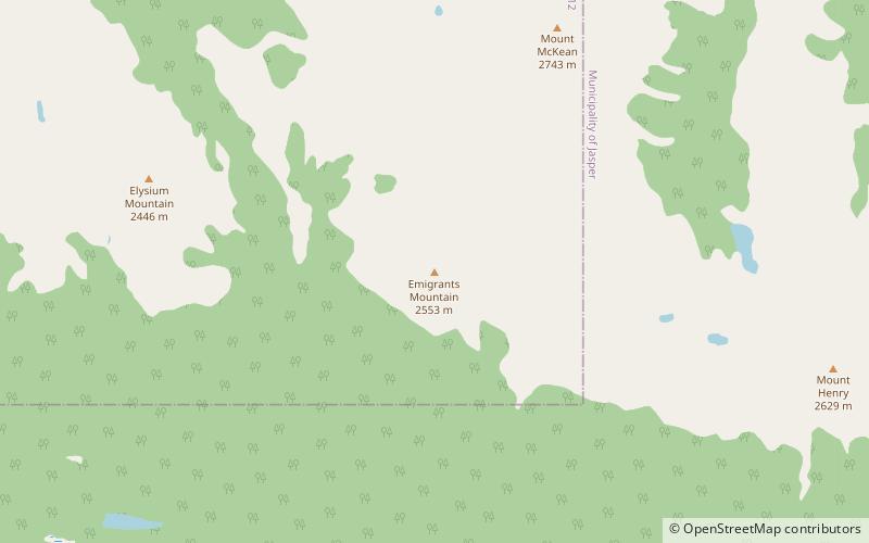 emigrants mountain parc national de jasper location map