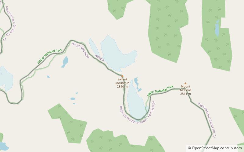 salient mountain parc national de jasper location map