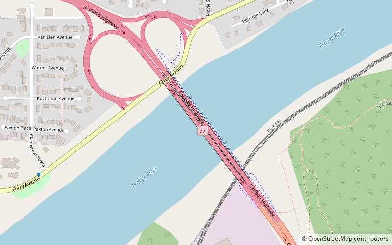 Simon Fraser Bridge location map