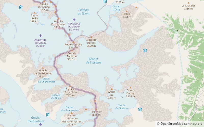 Saleina Glacier location map