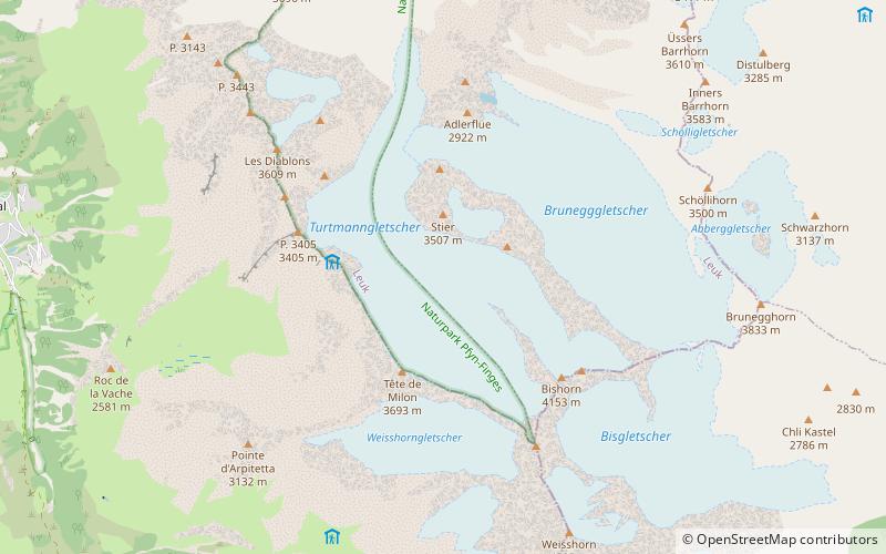 Turtmann Glacier location map