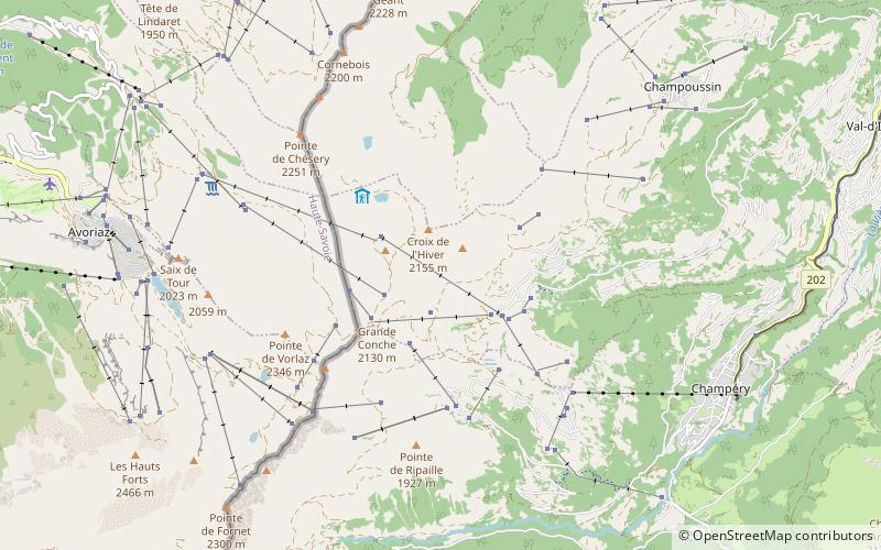 Pointe des Mossettes location map