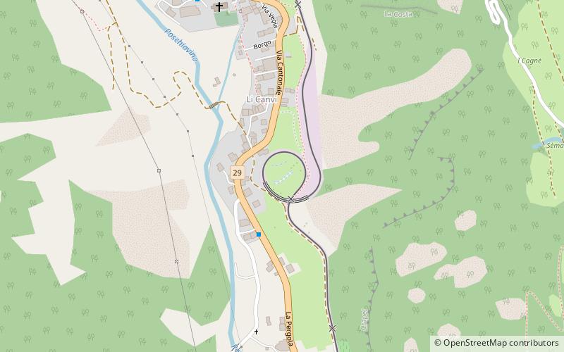 Brusio spiral viaduct location map