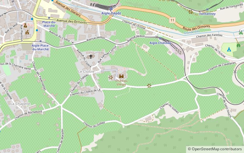 Aigle Castle location map