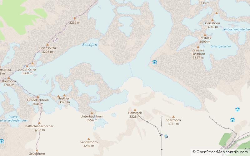 Oberaletsch Glacier location map