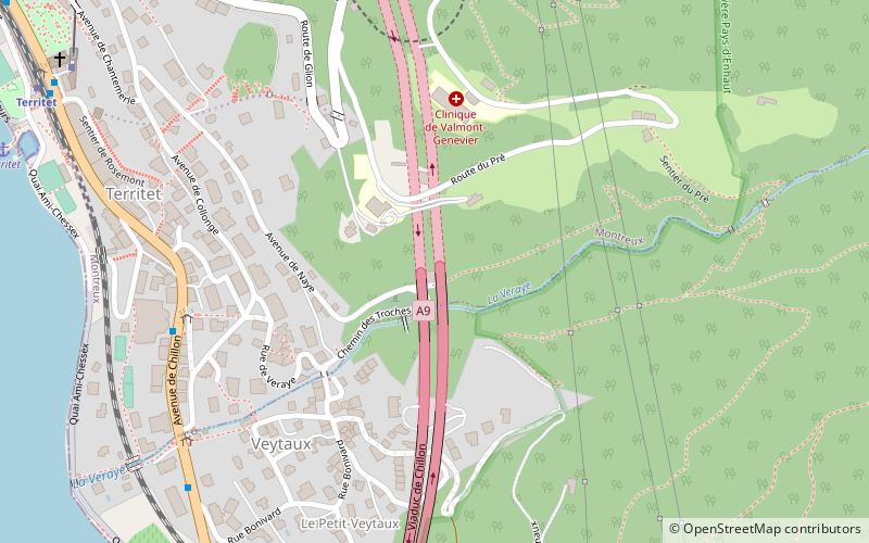 Tunnel de Glion location map