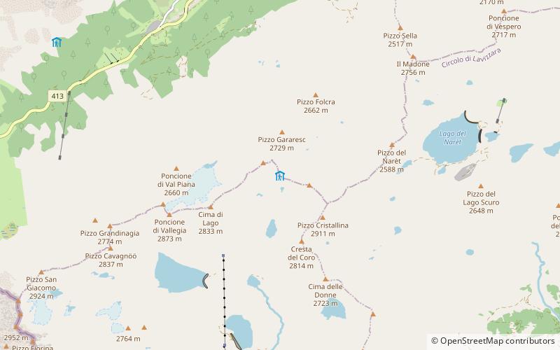 Cristallina Hut location map