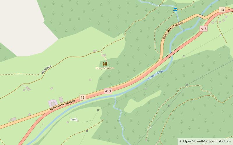 Splügen Castle location map