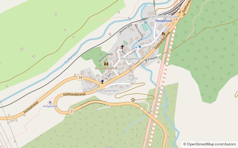 Jugendherberge Hospental location map