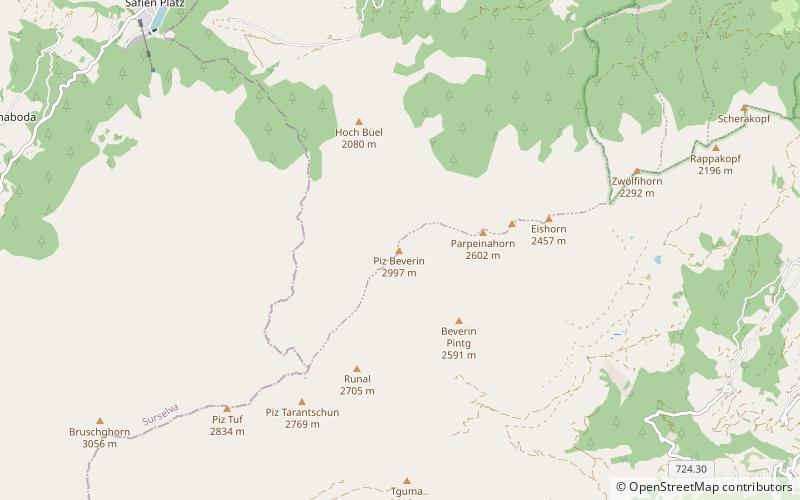 Piz Beverin location map