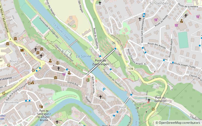 Zaehringen Bridge location map