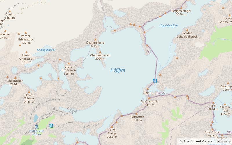 Hüfi Glacier location map