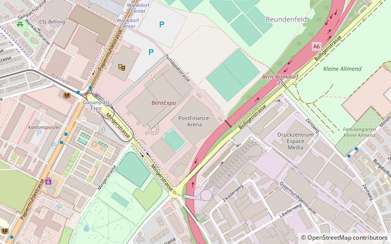 PostFinance-Arena location map