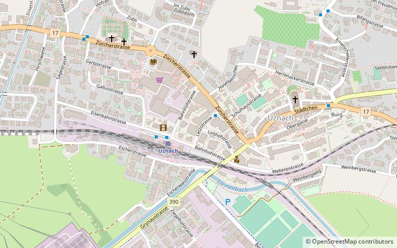 Uznach location map