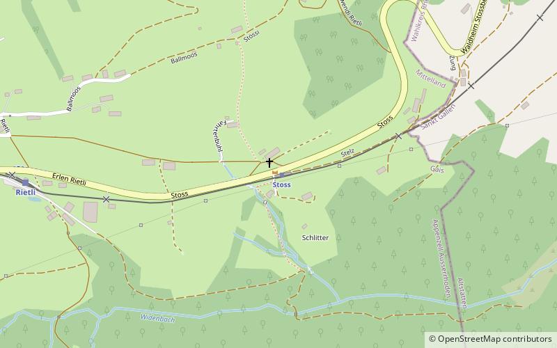 Stoss Pass location map