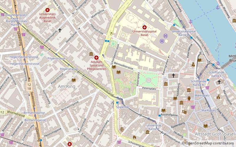 Basel University Library location map
