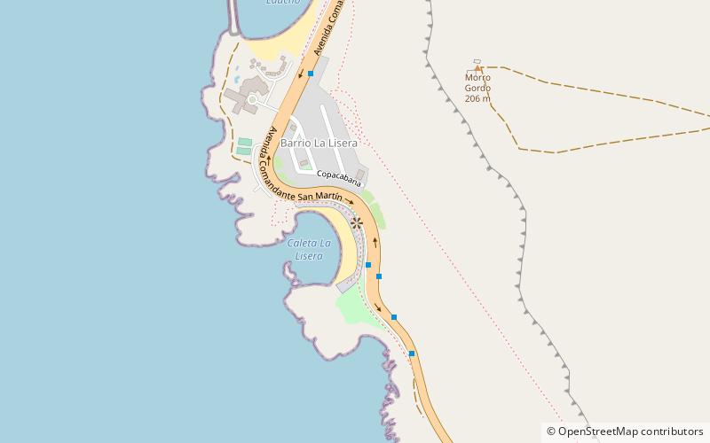 playa la lisera arica location map