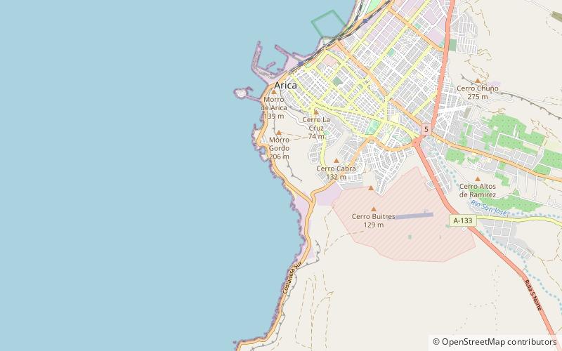 playa arenillas negras arica location map