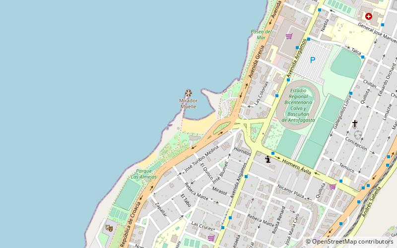 balneario municipal antofagasta location map