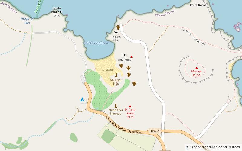 ahu nau nau parc national de rapa nui location map
