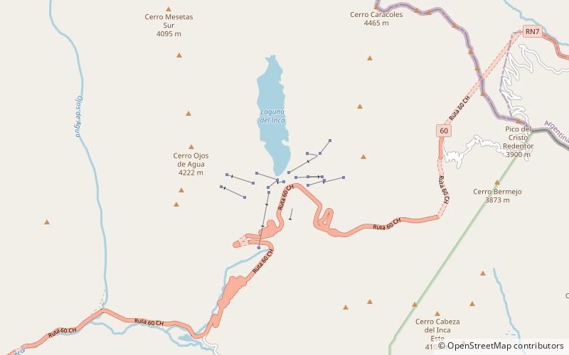 laguna del inca portillo location map