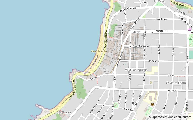 playa amarilla concon location map