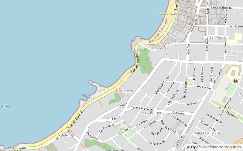 playa negra concon location map