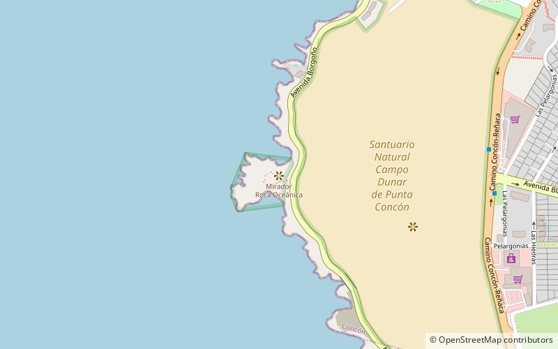santuario de la naturaleza roca oceanica concon location map