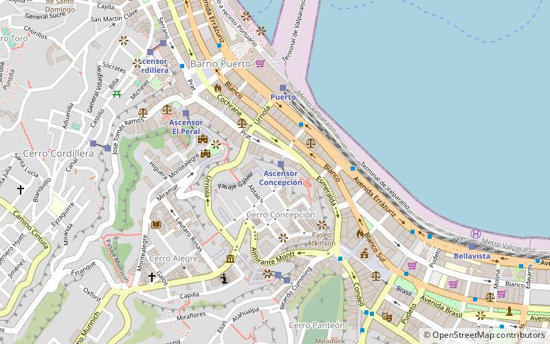 mirador paseo gervasoni valparaiso location map