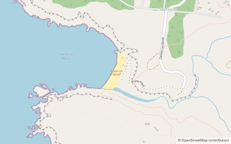playa las docas valparaiso location map