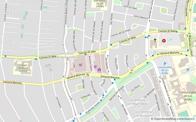 paseo los dominicos santiago location map