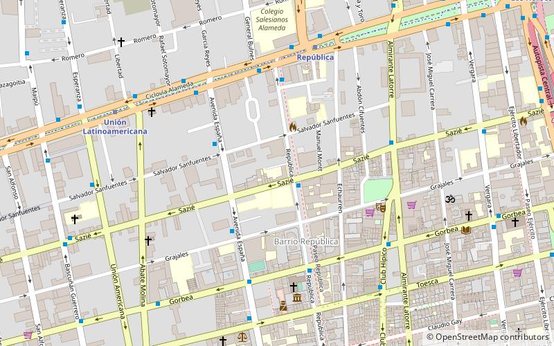 universidad andres bello santiago location map
