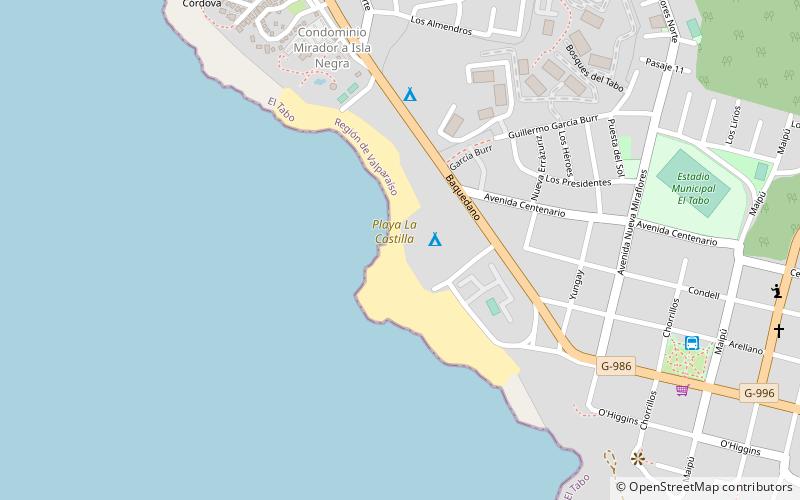 playa el tabo isla negra location map