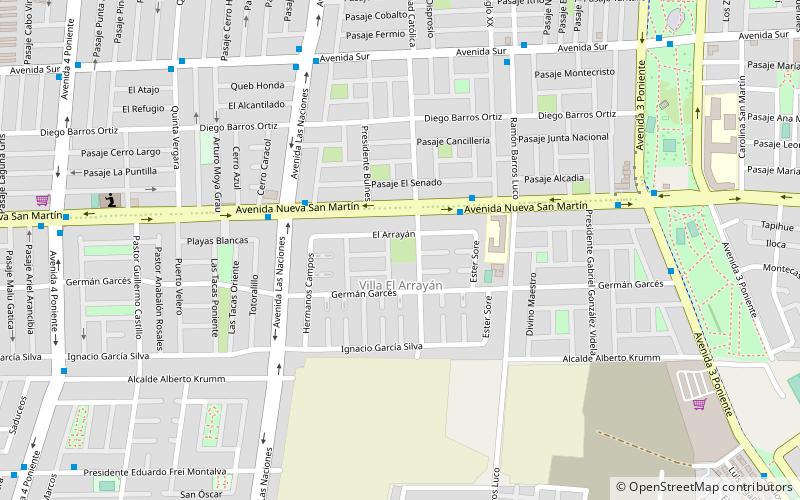 plaza villa el arrayan santiago location map