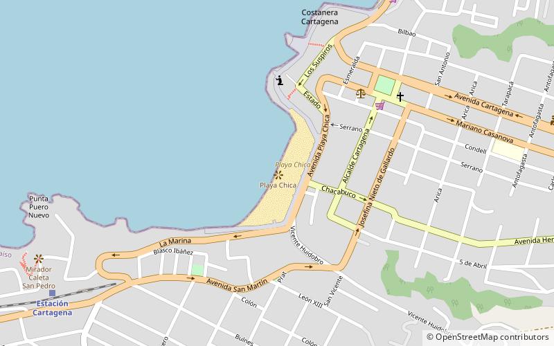 playa chica cartagena location map