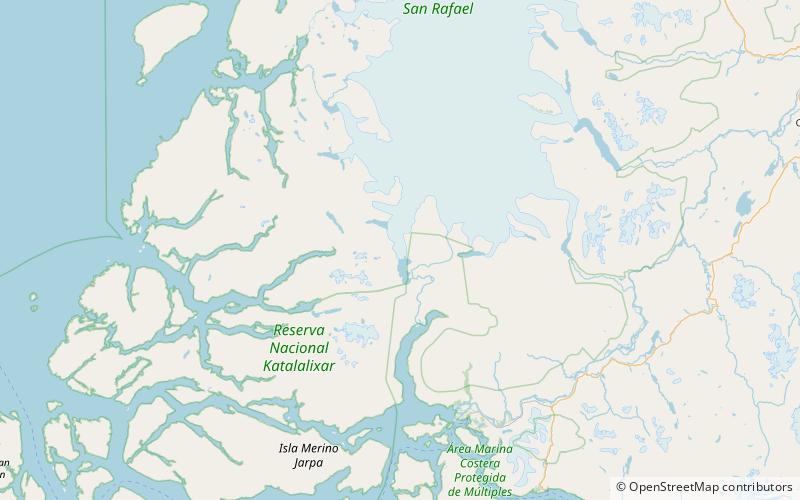steffen glacier park narodowy laguna san rafael location map