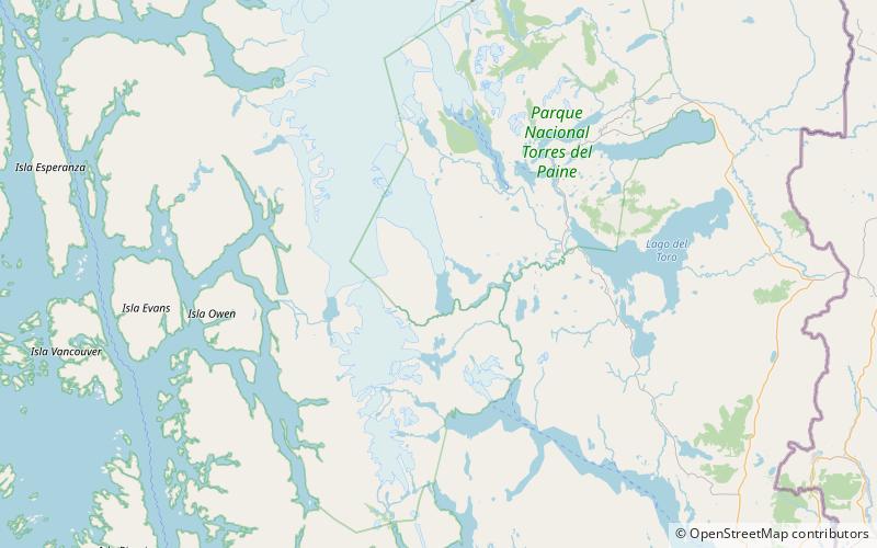 Glaciar Tyndall location map