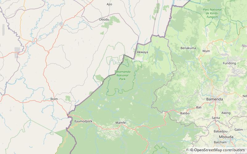 Parc national de Takamanda location map